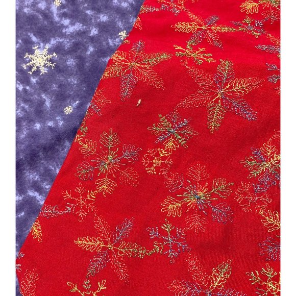 Lot of 5 Fabric Gift Bags Sacks Christmas Winter Patterns Drawstring - Picture 7 of 12